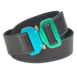 AustriAlpin Cobra 38 Ledergürtel- Echtleder Schwarz, Azur-grün