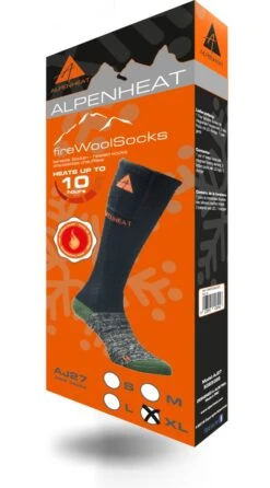 Alpenheat Wool Socks AJ27 - Set 1 (Wolle) - Beheizte Socken -Outdoor Ausrüstung 11698 Alpenheat Wool Socks AJ27 Set 1 Wolle beheizte Socken