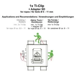 Tirock 1x Ti-Clip Inkl. Adapter SD (Hochtouren / Klettersteige) - Seilzubehör -Outdoor Ausrüstung 16020 Tirock 1x Ti Clip anthrazit inkl Adapter SD Hochtouren Klettersteige Seilzubehoer 4